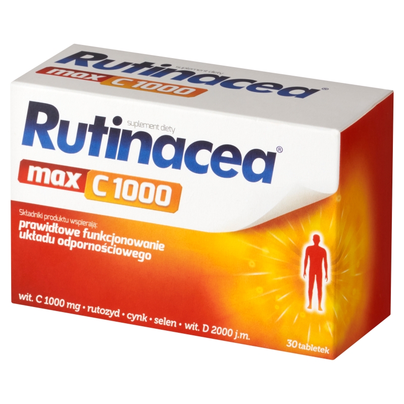 Rutinacea Max C 1000, tabletki ze składnikami wspomagającymi układ odpornościowy, 30 szt.