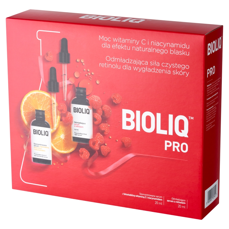 BIOLIQ PRO, serum z witaminą C i niacynamidem, 20 ml + serum z retinolem, 20 ml