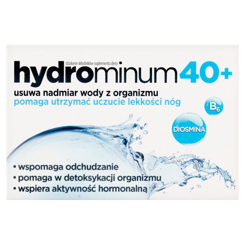 Hydrominum 40+, tabletki ze składnikami wspierającymi naturalne usuwanie toksyn z organizmu, 30 szt.