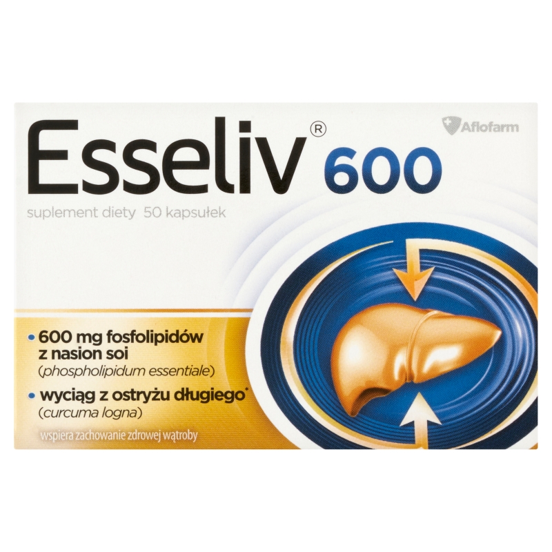 Esseliv 600, kapsułki ze składnikami wspierającymi pracę wątroby, 50 szt.