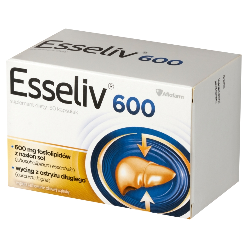 Esseliv 600, kapsułki ze składnikami wspierającymi pracę wątroby, 50 szt.