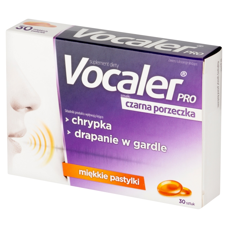 Vocaler Pro, 30 pastylek do ssania, czarna porzeczka