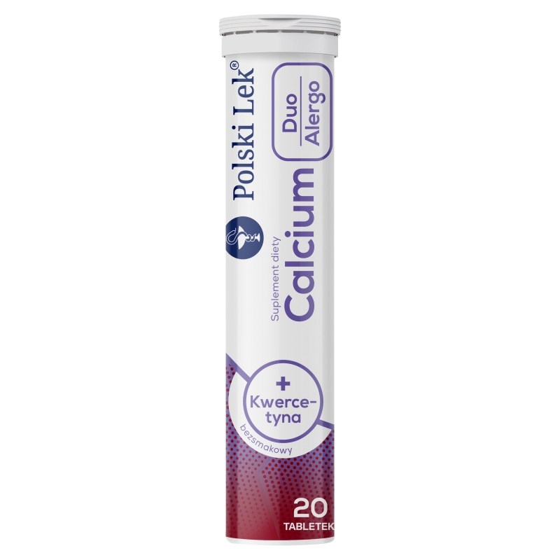 Calcium Duo Alergo + kwerycytyna , tabletki musujące bezsmakowe, 20 szt.