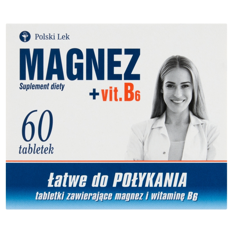 Magnez + Vit. B6, tabletki uzupełniające niedobory witamin i minerałów, 60 szt.