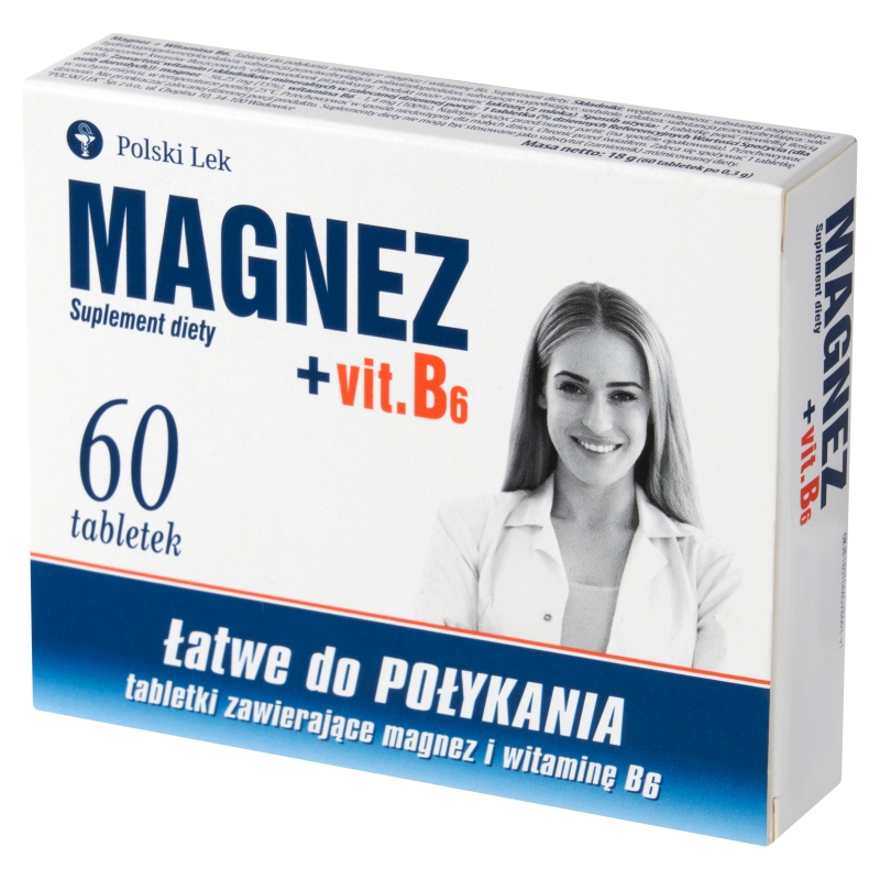 Magnez + Vit. B6, tabletki uzupełniające niedobory witamin i minerałów, 60 szt.