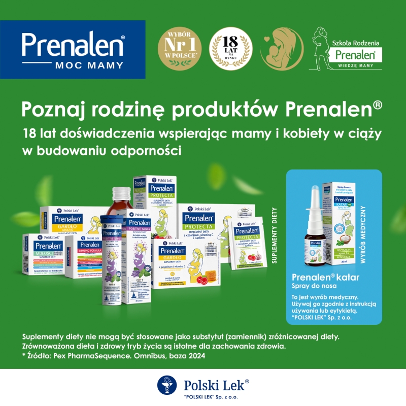 Prenalen Gardło, pastylki ze składnikami wspomagającymi w stanach zaplanych gardła dla kobiet w ciąży i matek karmiących, 16 szt.
