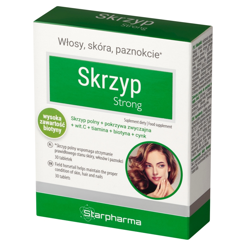 Skrzyp Strong, kapsułki ze składnikami wzmacniającymi włosy, skórę i paznokcie, 30 szt.