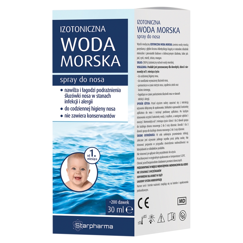 Izotoniczna Woda Morska, spray do nosa nawilżający, 30 ml