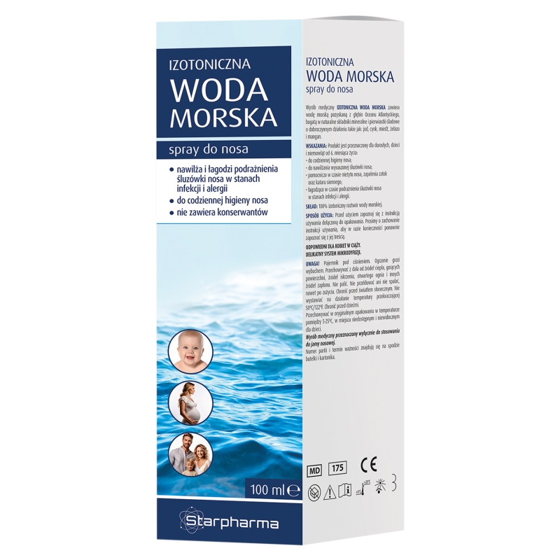 Izotoniczna woda morska, spray do nosa, 100 ml