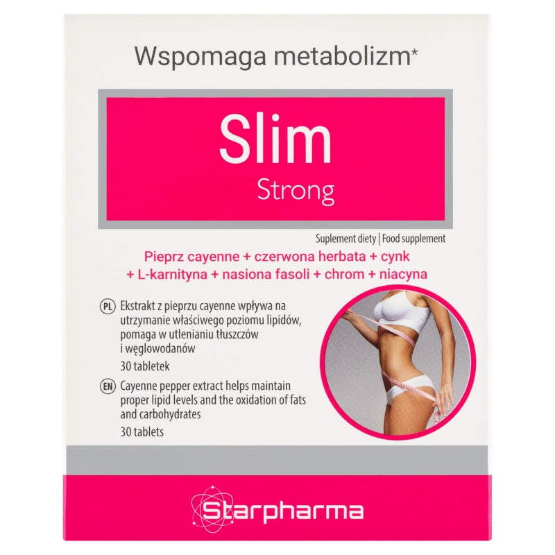 Slim Strong tabletki ze składnikami wspomgającymi metabolizm, 30 szt.