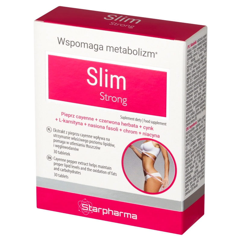 Slim Strong, tabletki ze składnikami wspomgającymi metabolizm, 30 szt.