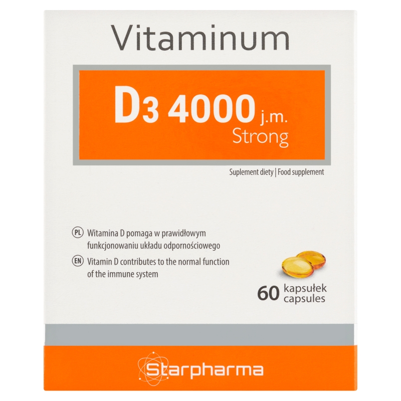 Vitaminum D3 4000 j.m. Strong kapsułki wspomagające układ odpornościowy, 60 szt.