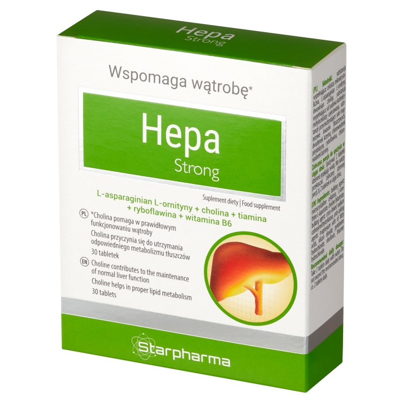 Hepa Strong, tabletki ze składnikami wspomagającymi prawidłowe funkcjonowanie wątroby, 30 szt.