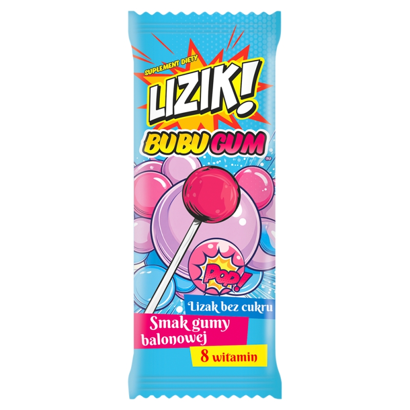 Lizik! Bubugum, lizak o smaku gumy balonowej, 1szt.