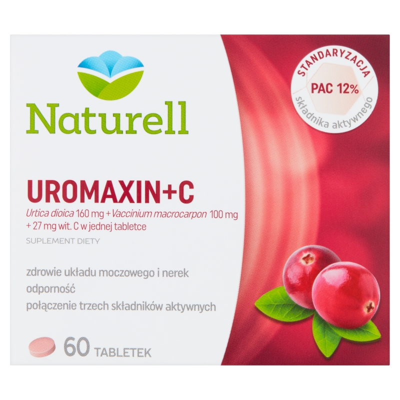 Naturell Uromaxin + C, tabletki ze składnikami wspierającymi układ moczowy, 60 szt.