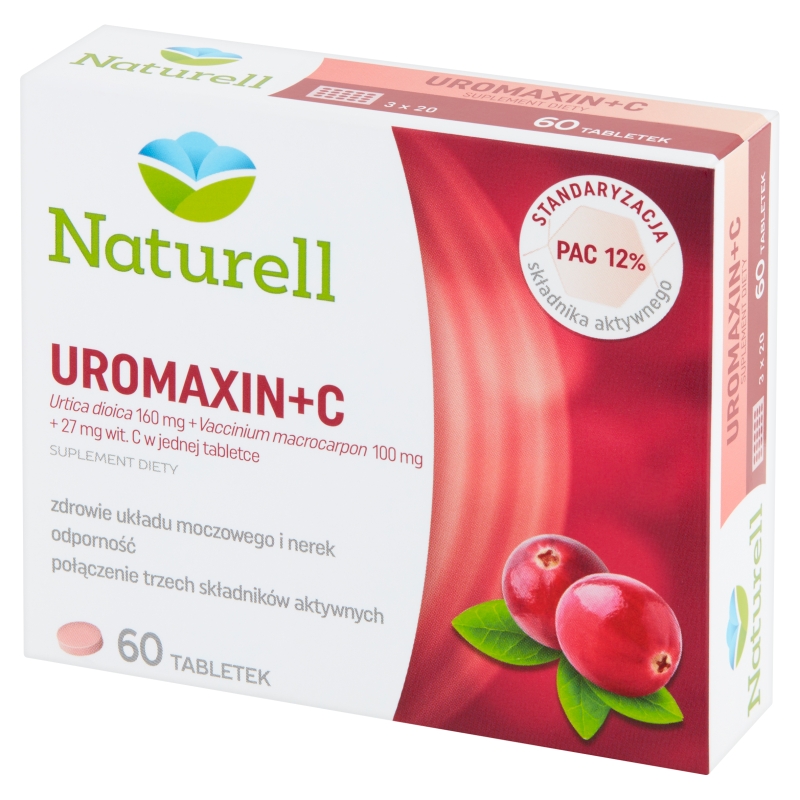 Naturell Uromaxin + C, tabletki ze składnikami wspierającymi układ moczowy, 60 szt.