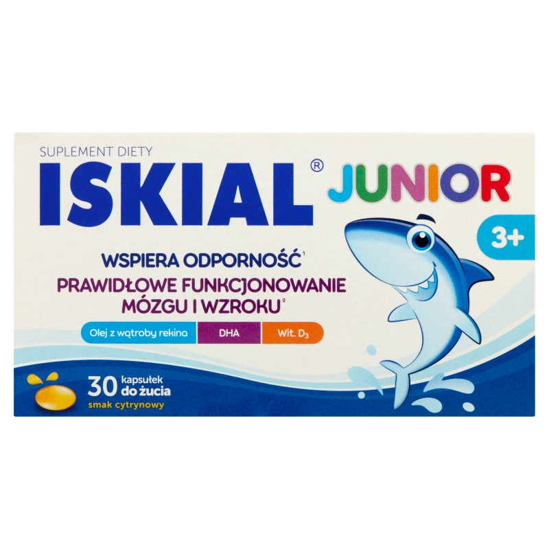 Iskial Junior kapsułki do żucia o smaku cytrynowym, 30 szt.