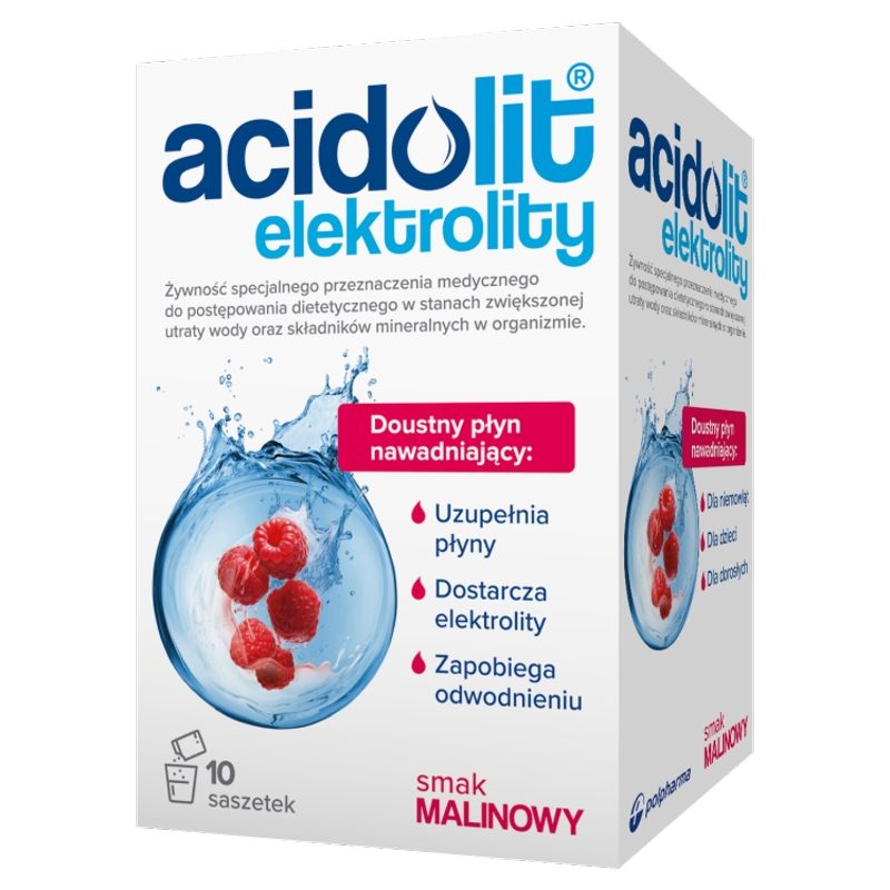 Acidolit, o smaku malinowym dla dzieci, 10 sasz.