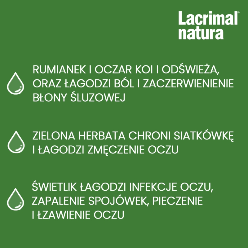 Lacrimal natura , krople na podrażnione oczy, 10 ml