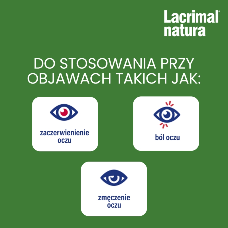 Lacrimal natura , krople na podrażnione oczy, 10 ml