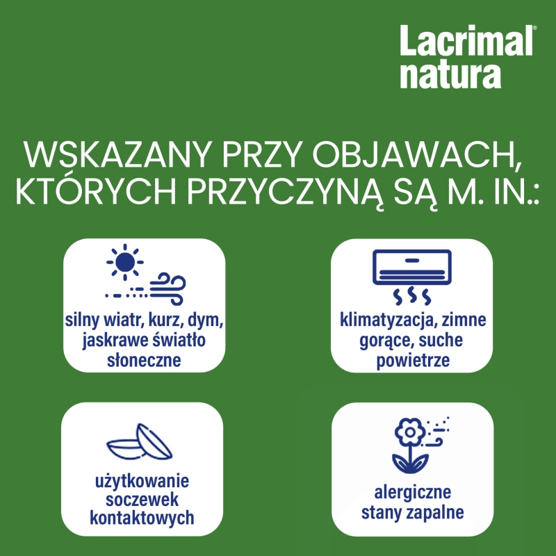 Lacrimal natura , krople na podrażnione oczy, 10 ml