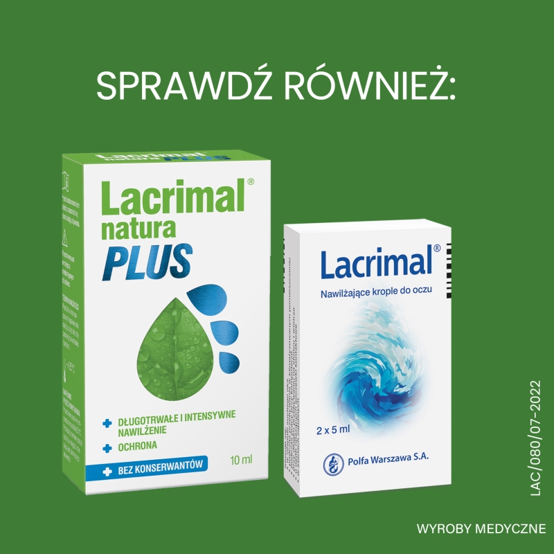 Lacrimal natura , krople na podrażnione oczy, 10 ml
