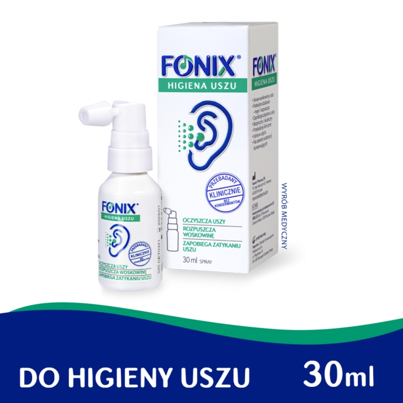 Fonix Higiena Uszu, spray do usuwania woskowiny, 30 ml
