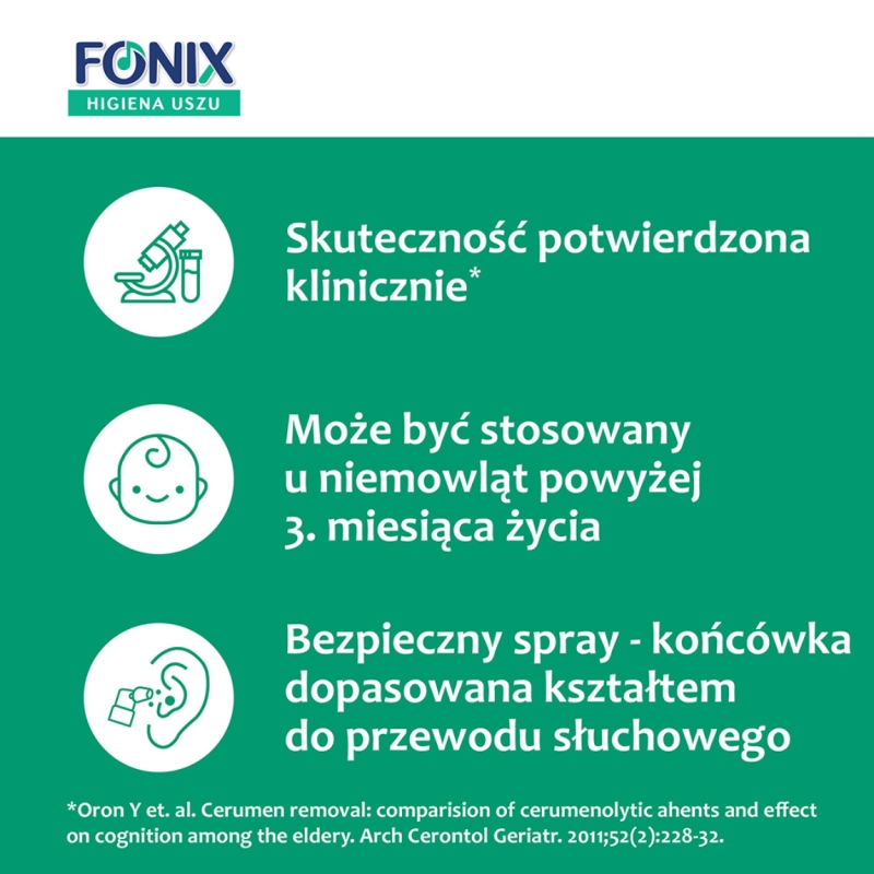 Fonix Higiena Uszu, spray do usuwania woskowiny, 30 ml