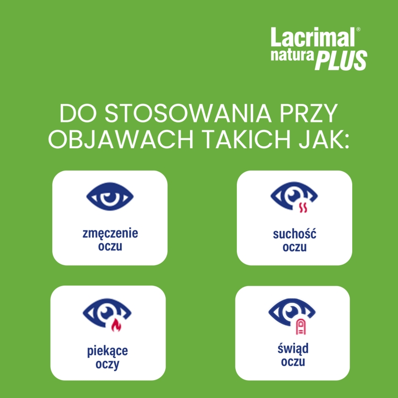 Lacrimal Natura Plus , krople do oczu nawilżające, 10 ml