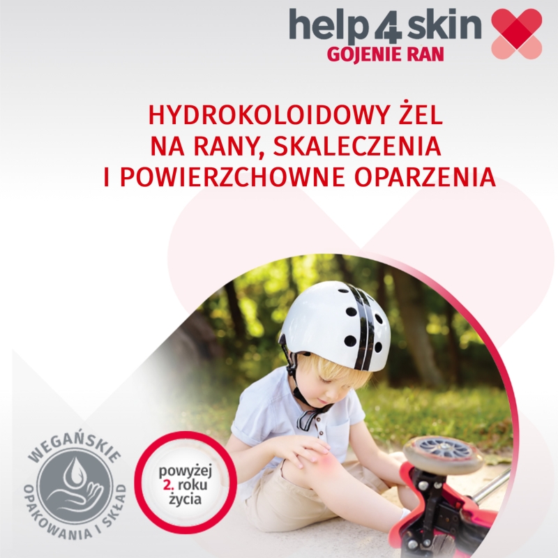 Help4Skin Gojenie Ran, żel do pielęgnacji suchych i wilgotnych ran, 20 g