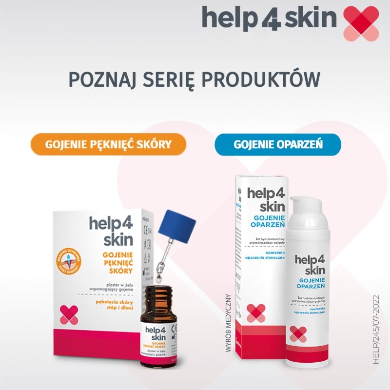 Help4Skin Gojenie Ran, żel do pielęgnacji suchych i wilgotnych ran, 20 g