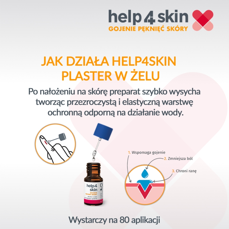 Help4Skin, plaster w żelu wspomagający gojenie pęknięć skóry, 7 ml