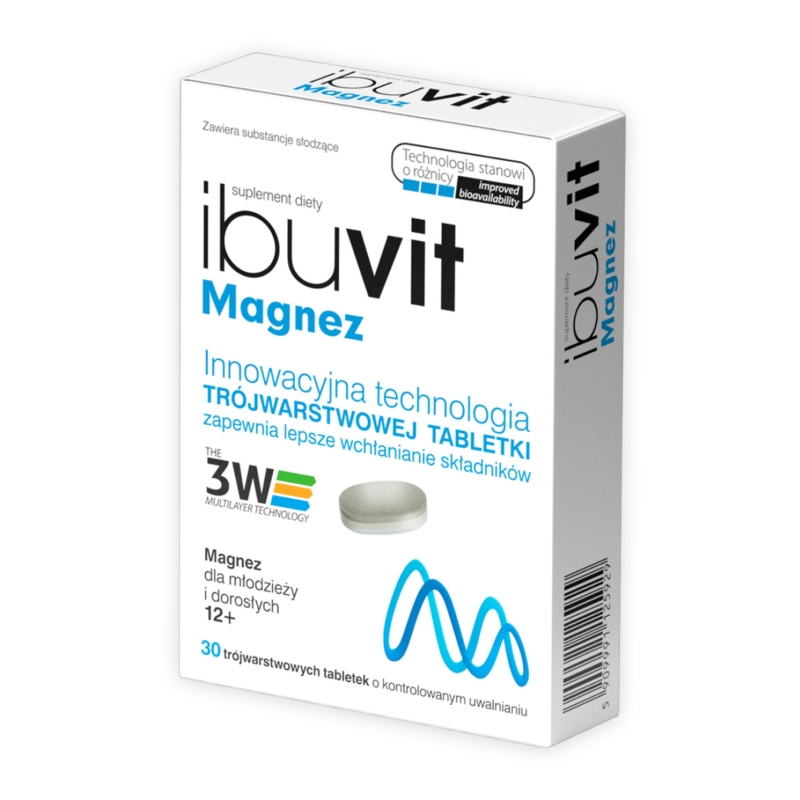 Ibuvit Magnez, tabletki z magnezem dla młodzieży i dorosłych, 30 szt.