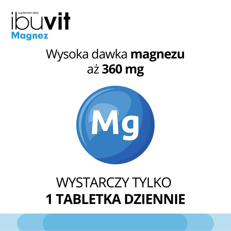 Ibuvit Magnez, tabletki z magnezem dla młodzieży i dorosłych, 30 szt.
