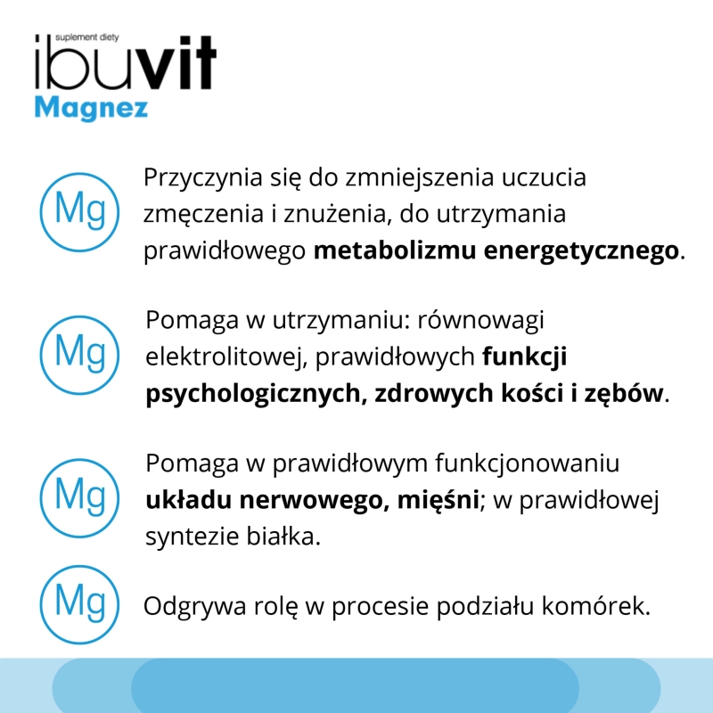 Ibuvit Magnez, tabletki z magnezem dla młodzieży i dorosłych, 30 szt.