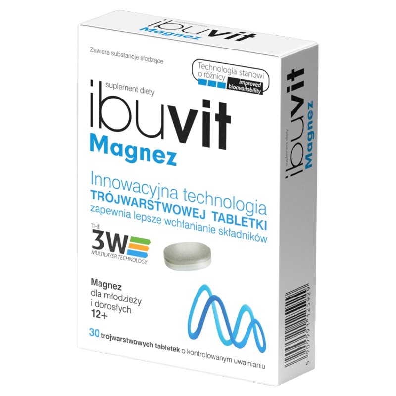 Ibuvit Magnez, tabletki z magnezem dla młodzieży i dorosłych, 30 szt.