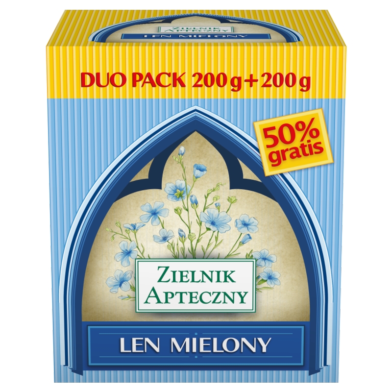 Len mielony, proszek wpływający na pracę żółądka i jelit, 200 g + 200 g