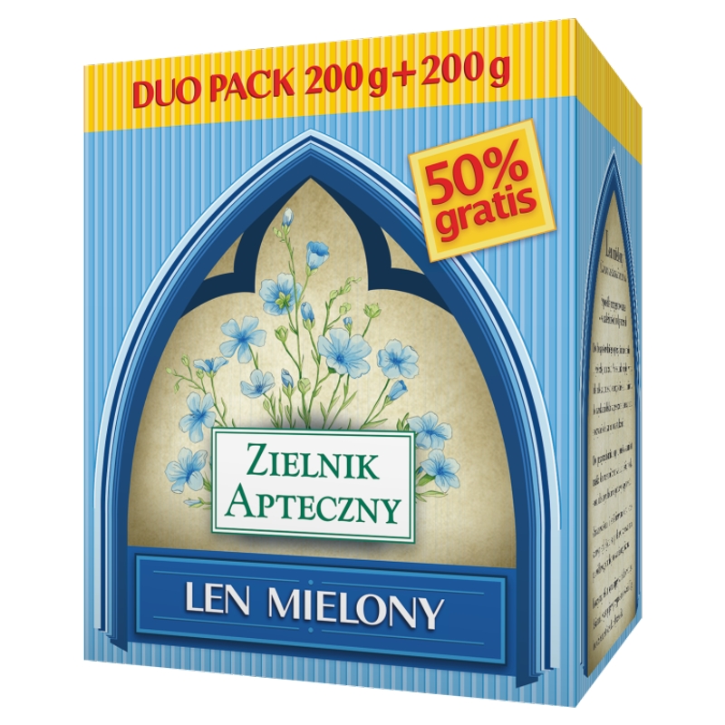 Len mielony proszek wpływający na pracę żółądka i jelit, 200 g + 200 g