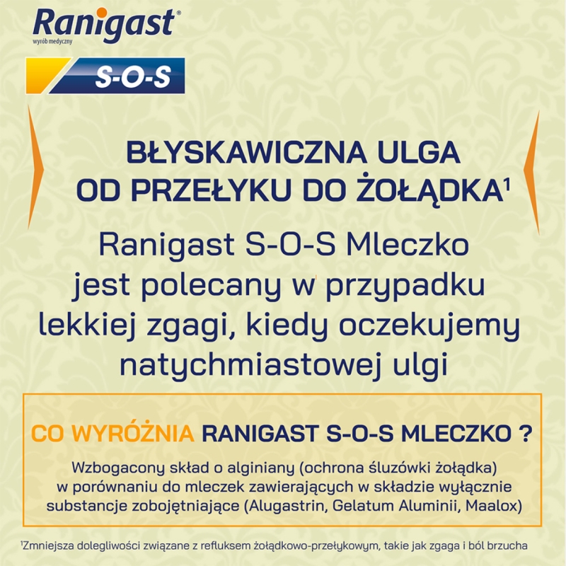 Ranigast S-O-S, mleczko na zgagę, 200 ml