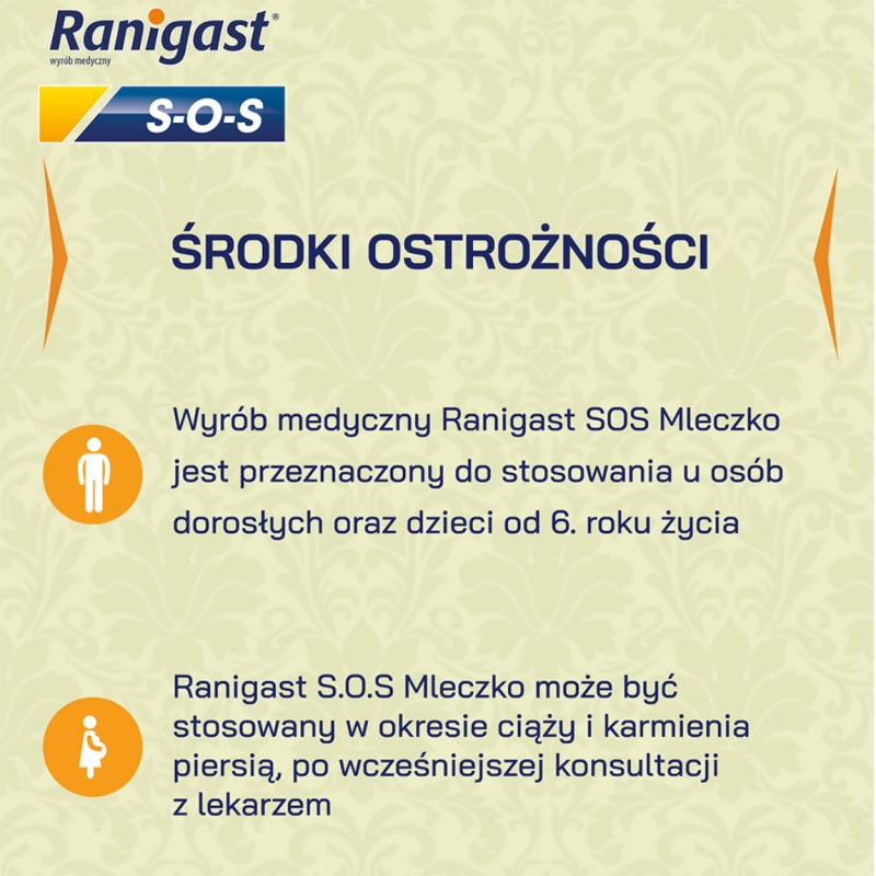 Ranigast S-O-S, mleczko na zgagę, 200 ml
