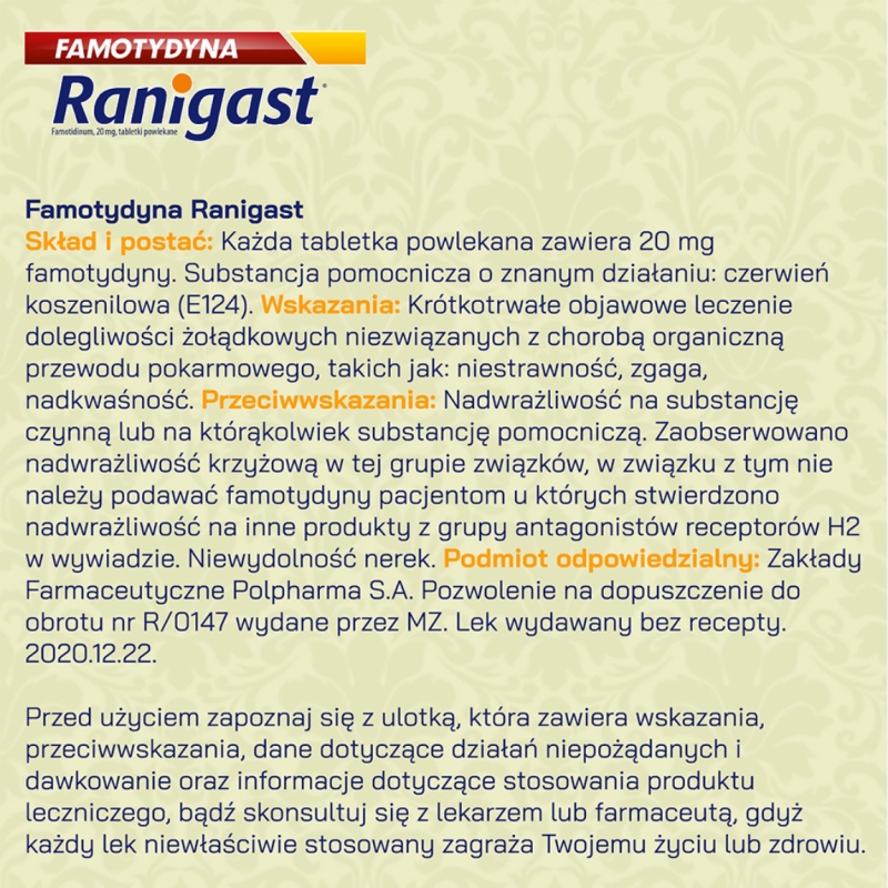 Ranigast S-O-S, mleczko na zgagę, 200 ml