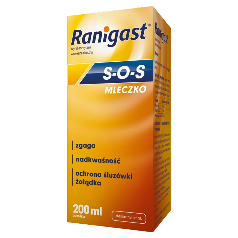 Ranigast S-O-S, mleczko na zgagę, 200 ml