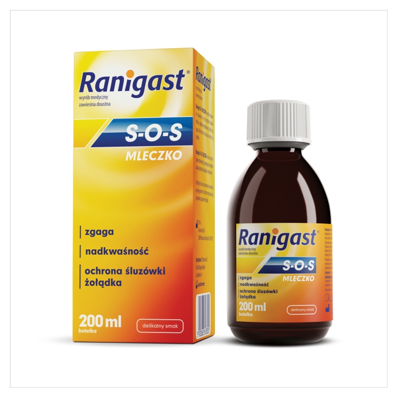 Ranigast S-O-S, mleczko na zgagę, 200 ml