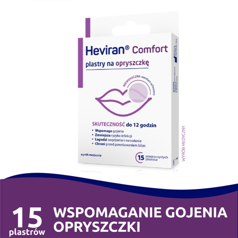 Heviran Comfort , plastry na opryszczkę, 15 szt.