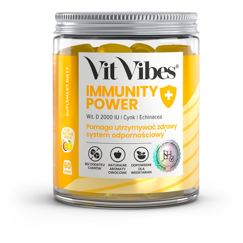 Vit Vibes Immunity Power, żelki o smaku marakui i cytryn, 60 szt.