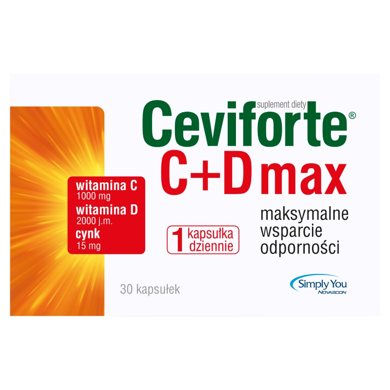 Ceviforte Max, kapsułki z witaminą C i cynkiem na odporność, 30 szt.
