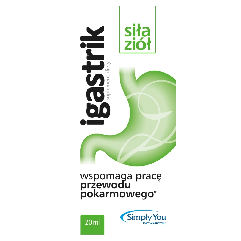Igastrik ziołowy preparat ze składnikami wspomagającymi pracę układu pokarmowego, 20 ml