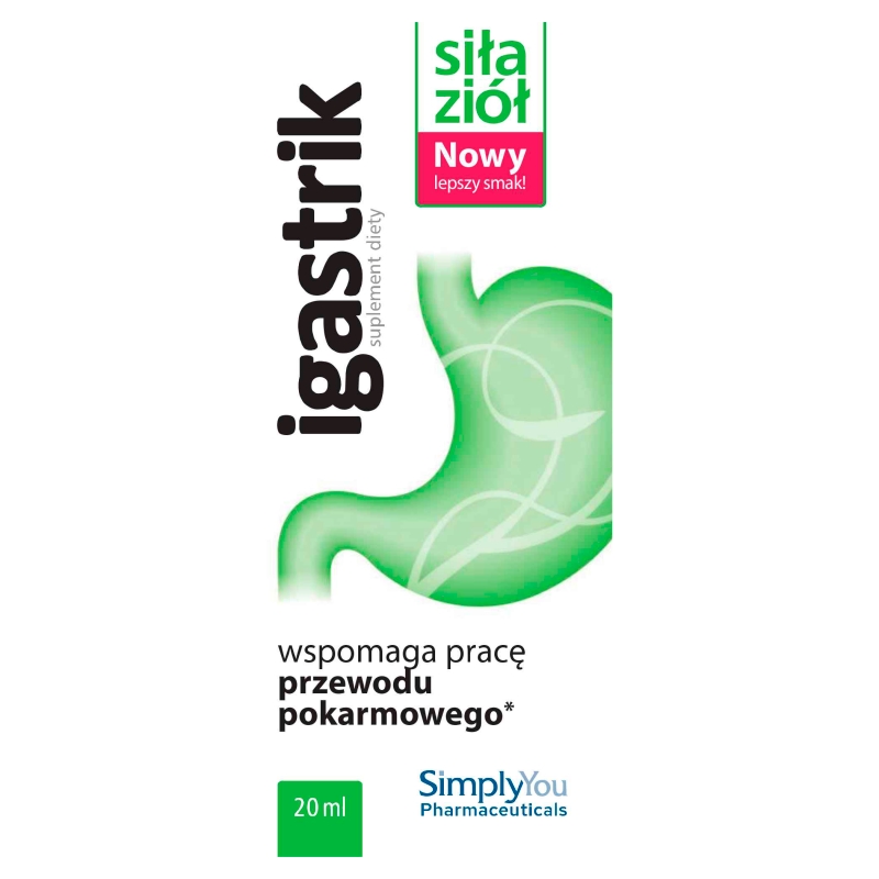 Igastrik  ziołowy preparat ze składnikami wspomagającymi pracę układu pokarmowego, 20 ml