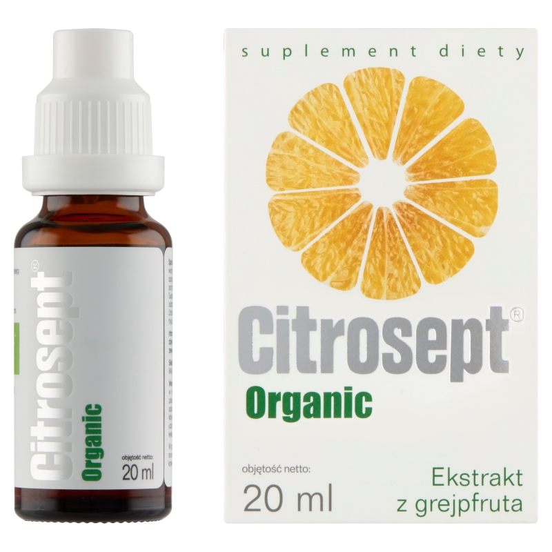Citrosept Organic, krople z ekstraktem z grejfruta, 20 ml
