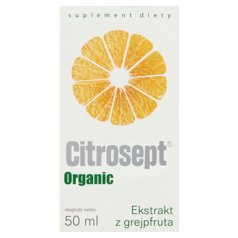 Citrosept Organic, krople ze składnikami wspierającymi w przeziębieniu z ekstraktem z grejpfruta, 50 ml